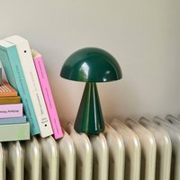 lampe à poser rechargeable LED HÜBSCH Mush, vert foncé, hauteur 20 cm