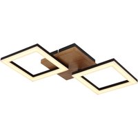 LED-Deckenlampe Kerry, Länge 46 cm, schwarz/dunkelbraun