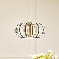 Lucande LED-hänglampa Birger, Ø 39cm, svart/guld