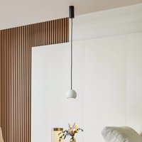 Lucande LED-hänglampa Darkorin, vit, rund, gips, Ø 12 cm