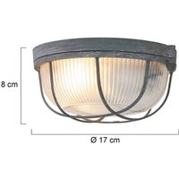 Steinhauer Taklampa Lisanne, grå, Ø 17 cm, metall, glas, E27