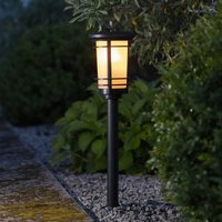 STAR TRADING Flame LED solar pillar light with a flame effect