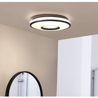 Lindby LED-taklampa Furgo, silver/vit, plast, IP44