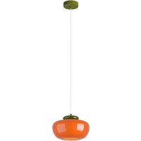 Hängeleuchte Berardelli, orange/grün, Ø 30 cm, Glas, E27