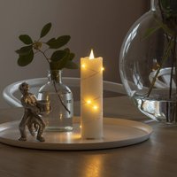 Konstsmide Christmas Bougie en cire LED crème couleur de lumière ambre 17,8 cm