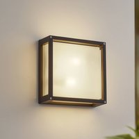 Lucande Aurelien outdoor wall lamp, anthracite, sensor, 25x25 cm