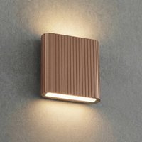Lucande Raija LED outdoor wall lamp, dark brown, height 19 cm, CCT