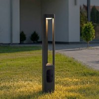 Lucande LED-väglampa Pirron, höjd 80 cm, uttag, IP54