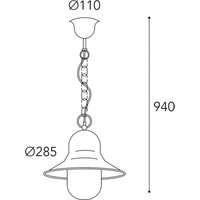 Moretti Luce Suspension d'extérieur Campanula 2094, laiton vieilli, Ø 29 cm, IP44