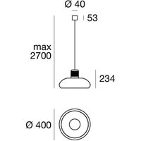 Stilnovo Trepiù LED-hänglampa, vit/svart, Ø 40 cm