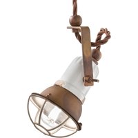 Ferroluce C1660/1 pendant light with cage, white