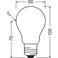 OSRAM LED bulb matt E27 2.2W 2700K 470lm dimmable