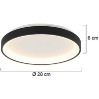 Steinhauer Ringlede taklampa LED, svart, höjd 6 cm, Ø 28 cm