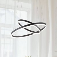 Fabas Luce Suspension LED Giotto, à 2 lampes, noire