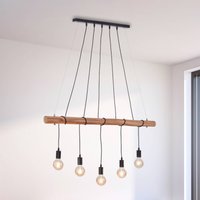 JUST LIGHT. GmbH Damian hänglampa med träbalk och 5 uttag