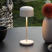 Konstsmide Lille LED rechargeable table lamp, height 20 cm, sand-coloured, IP54, USB