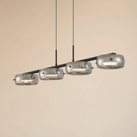 Lucande Martis LED pendant light, black, 4-bulb, dimmable