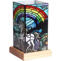 Wagner Life LED-bordslampa Art Light Enhörning, träsockel, akryl färgglad