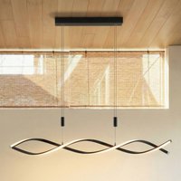 Lindby LED-hänglampa Welina, svart, järn, justerbar