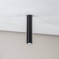 SOLLUX LIGHTING Tube ceiling light in cylinder shape, black