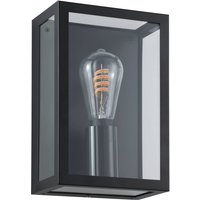 EGLO Alamonte-Z outdoor wall lamp, black, height 26 cm, metal