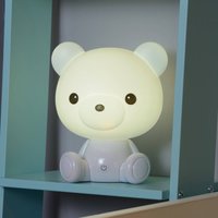 Lucide Children's table lamp Dodo bear, white, dimmable, ABS
