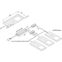 Hera Eco-Pad F LED under-cabinet lamp 3-set 3,000K alu