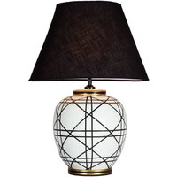 PR Home New York table lamp, black, height 60 cm, ceramic