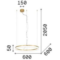 Ideallux Ideal Lux suspension LED Crown Ø 60 cm, métal couleur laiton