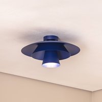 Luminex Plato ceiling light, dark blue, metal, Ø 38 cm, E27