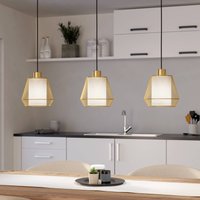 EGLO Ciudadela pendant light, black/brass, 3-bulb.
