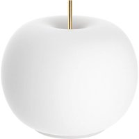 kdln Lampe de table LED Kushi, blanc/laiton, Ø 17 cm, verre