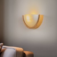 Envostar Kris wall lamp width 27.5 cm natural oak