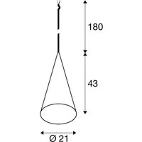 SLV hänglampa Magico, Ø 21 cm, vit matt, metall