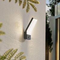 Lindby Korvik LED outdoor wall light, 26 cm, anthracite, sensor