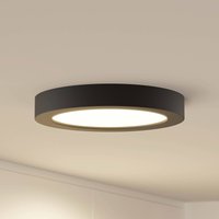 Prios LED-taklampa Edwina, svart, 25 cm, CCT, IP44