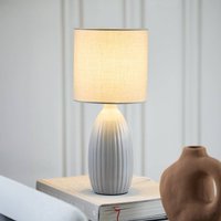 PR Home Uno bordslampa, ljusgrå, höjd 47 cm, textil/keramik