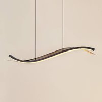 Lucande LED pendant light Alevia, black/gold, CCT