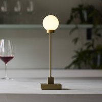 Northern LED rechargeable table lamp Snowball brass-coloured 2700 K