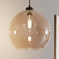 TK Lighting Hänglampa Cubus, bärnsten, glas, Ø 30 cm, E27