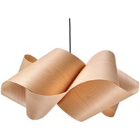 LZF LAMPS LZF hänglampa Swirl, bok/nickelfärgad, Ø 75 cm, trä