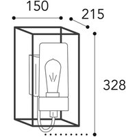 Moretti Luce Utomhusvägglampa Cubic³ 3362 mässing antik/opal
