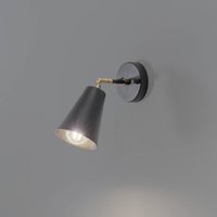 Opviq Applique murale Evander, noir/doré, métal, hauteur 21 cm, E27