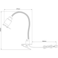 Brilliant Klämbordslampa Andres, flexibel hals, svart