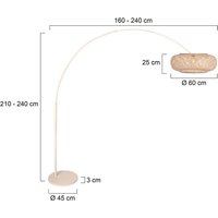 Steinhauer Båglampa Sparkled Light, krämfärgad, bambu, E27