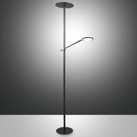 Fabas Luce Regina LED-golvlampa med läsarm, 2 lampor, svart