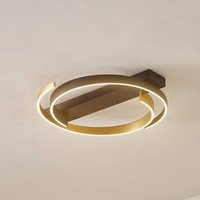 Lucande LED-taklampa Natsuma, svart/guld, metall, Ø 50 cm