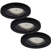 Lampes encastrables LED pour salle de bain ELC Delfan, lot de 3, noir