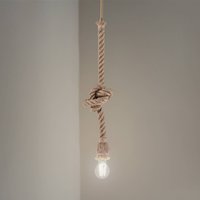Opviq Hänglampa AYD, beige, rep, höjd 70 cm, E27, handgjord