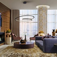 Lampa wisząca LED w kształcie pętli, czarna. Metal, aluminium. Ø 97 cm